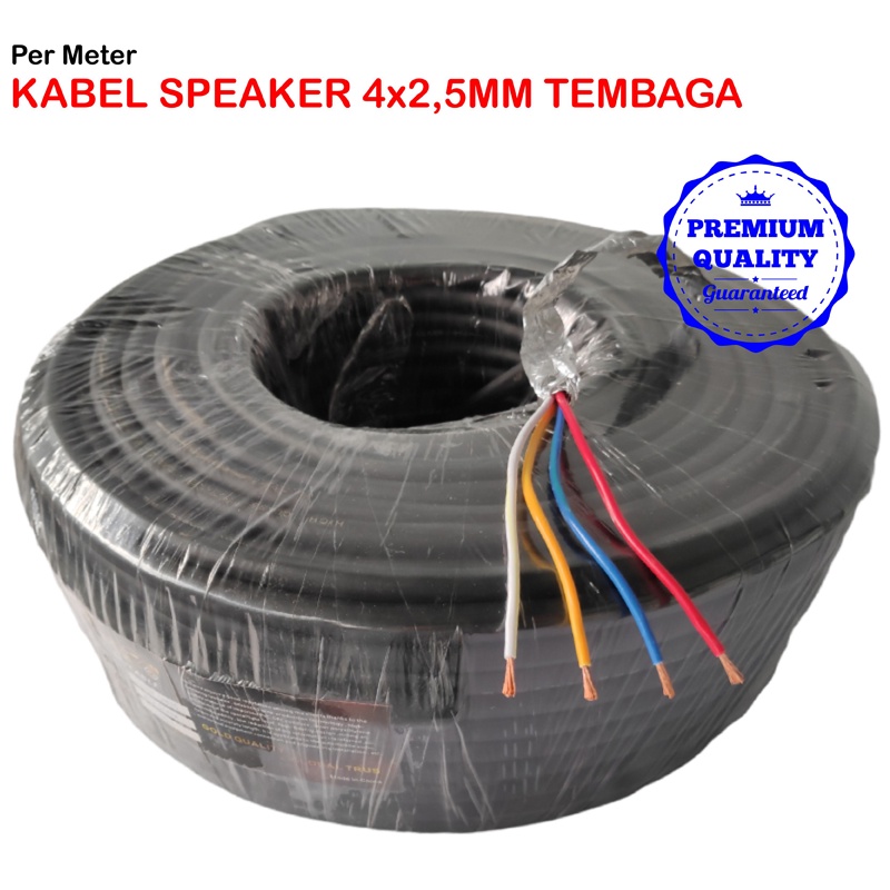 1M KABEL SPEAKER 4X2,5MM TEMBAGA ASLI KABEL AUDIO CABLE ISI 4 KABEL