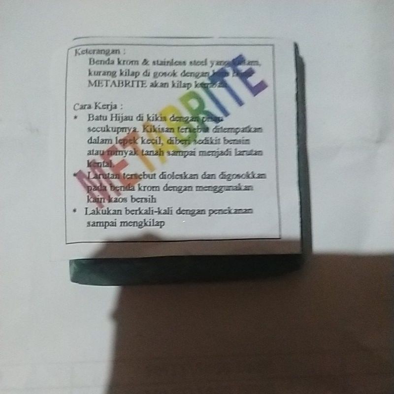 Batu ijo..pengkilap dan pembersih stenlees