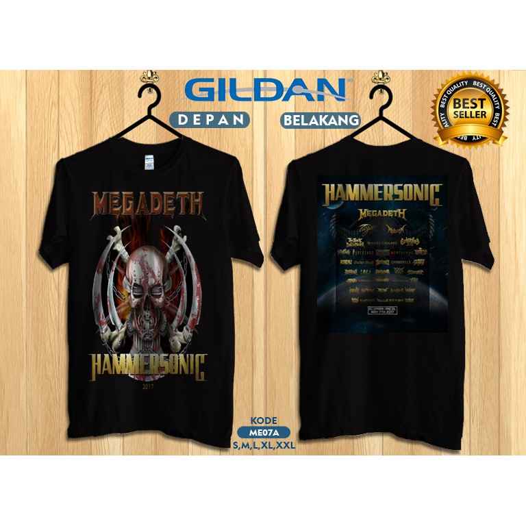 Kaos megadeth hammersonic 2017 original gildan softstyle me07a