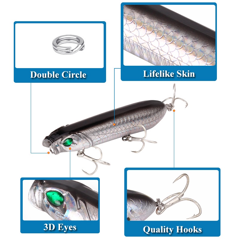 Umpan Pancing Hard Bait Bentuk Ikan Imitasi 3D Panjang 8.1cm Berat 12g