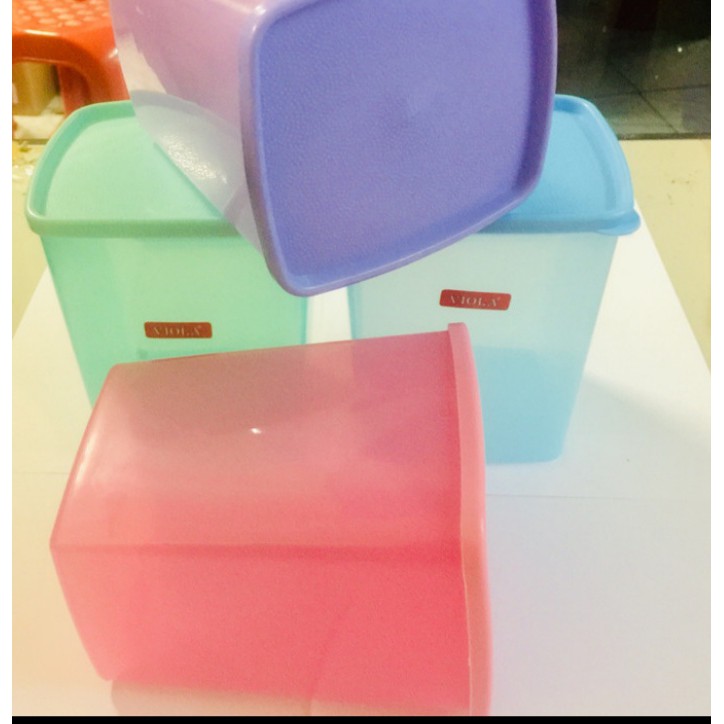 Toples Plastik Toples Segi Viola (L) Viola, Kotak Makan Bekal