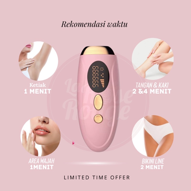 IPL Laser Hair Removal Perontok Bulu Permanent Alat penghilang bulu Tanpa SAKIT bergaransi Flash 990000