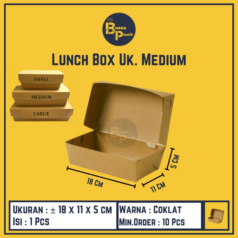 Jual Lunch Box M full laminasi / Paper Lunch Box Shopee Indonesia