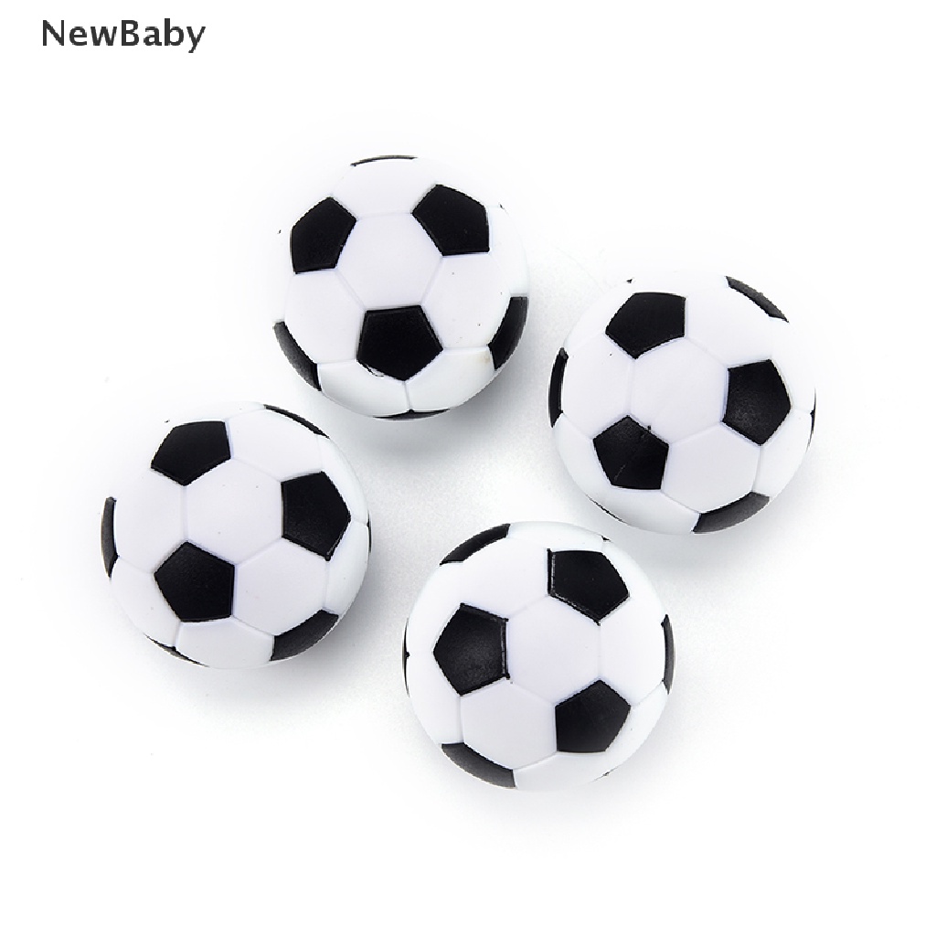 4pcs Bola Foosball 32mm Bahan Plastik Warna Hitam &amp; Putih Untuk Bayi