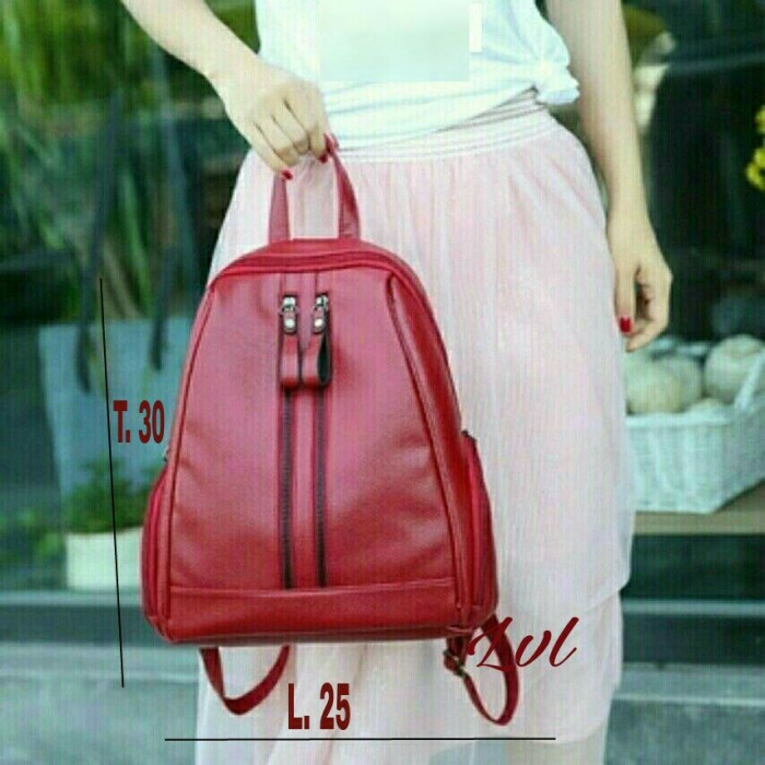 TAS RANSEL RESLETING DUA TAS RANSEL KULIT SIMPLE TAS WANITA MURAH ASLI IMPORT 