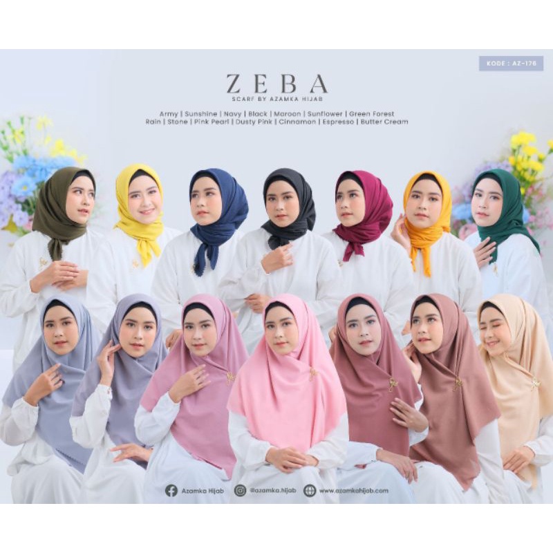 Segiempat / scarf /segi4 zeba square by Azamka ready stock