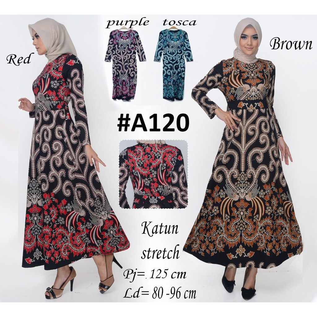 Gamis Muslim Fashion – Gamis Batik Wanita 120 -2