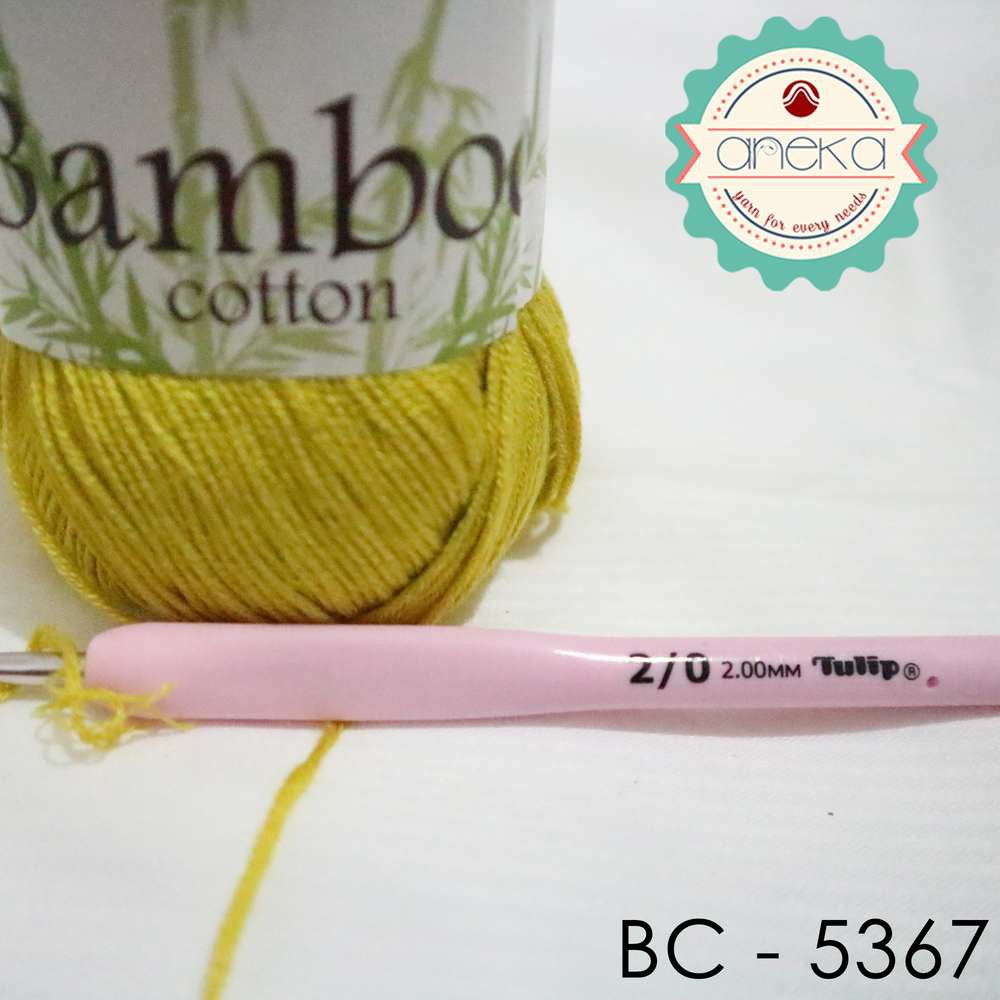 Benang Rajut Katun Bambu / Bamboo Cotton Yarn 3 - 5367 Kuning Mas