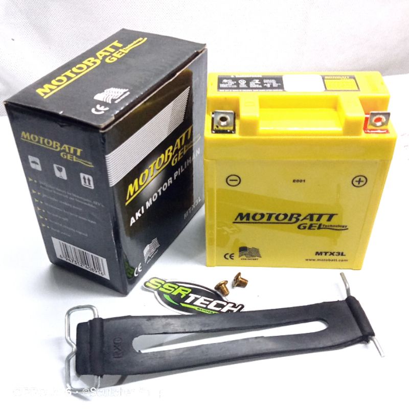 aki kering motobatt MTX3L original plus sabuk tali aki RX king RXk ninja rr