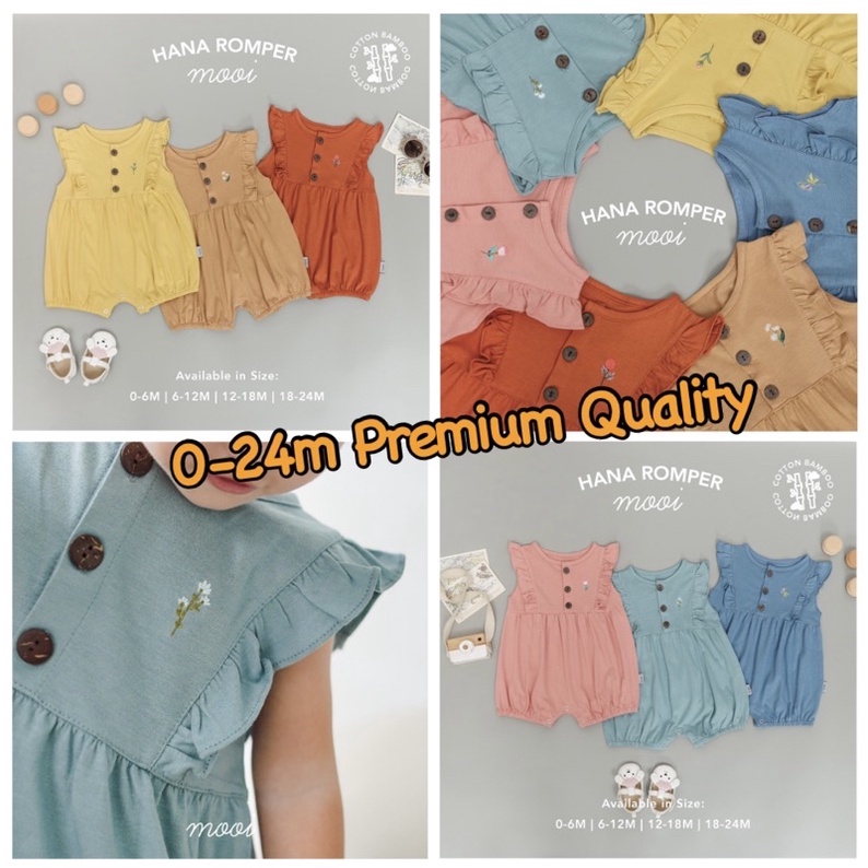 MOOI HANA ROMPER ROMPER BAYI JUMPSUIT FASHION ANAK BAYI PEREMPUAN 0-24 BULAN CBKS-4
