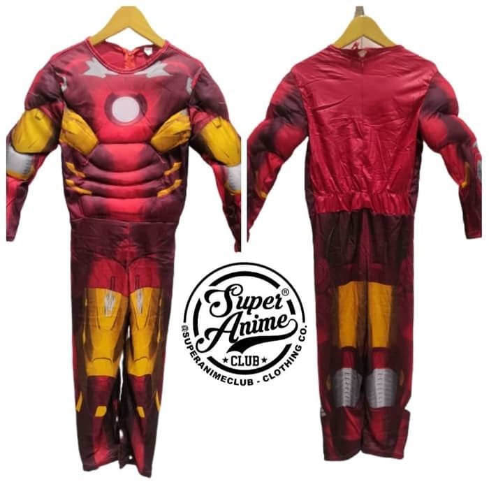 Kostum Iron Man Anak Impor Busa Otot Superhero Cosplay Ultah Import Costume Halloween Ulang Tahun