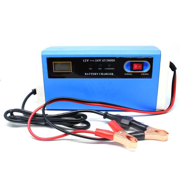 Taffware Charger Aki Mobil Motor Lead Acid 12-24V 10A with LCD - UD21-Biru