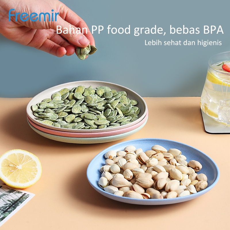 Freemir Set 4 pcs Piring Telur 26cm Piring Makan Oval Wheat Straw BPA Free Mix Warna Set 4 Pcs Free-5