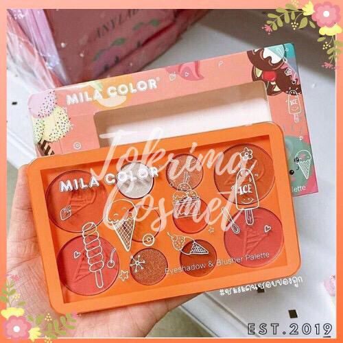 (CYBER) COD TERBARU  MILA COLOR EYESHADOW &amp; BLUSHER PALETTE (BE UNIQUE / ICE CREAM)