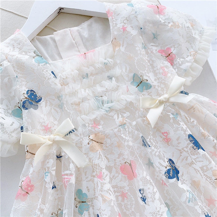 [PRINCESS KESLI] 1-11 Tahun Dress Brukat Butterfly Gaun Anak Perempuan Sifon Katun Kids Cewek Princess