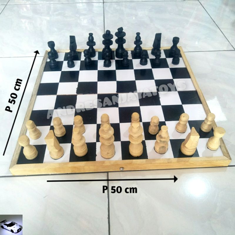 Papan Catur Kayu Ukuran Besar 50 cm
