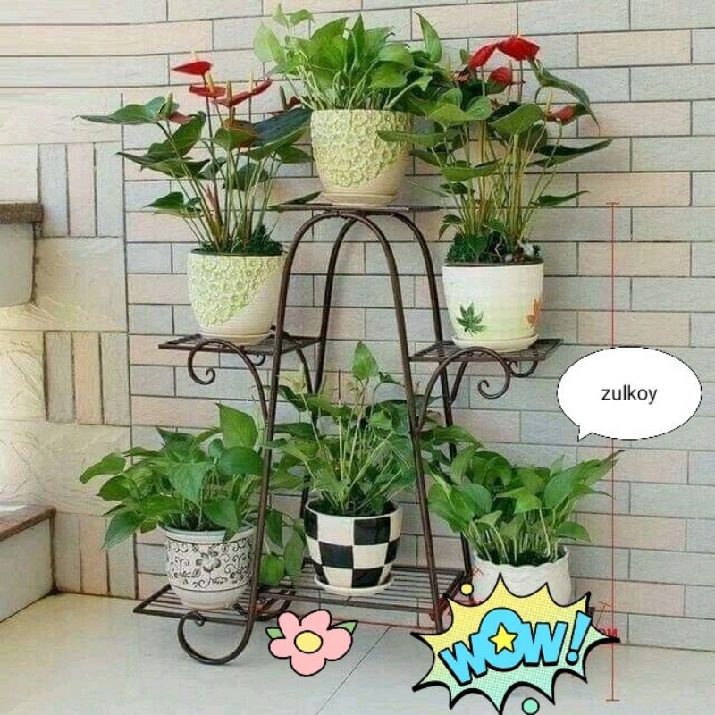 Rak Besi 6 susun Pot Bunga Tanaman Hias full besi - Rak minimalis serbaguna dekorasi rumah