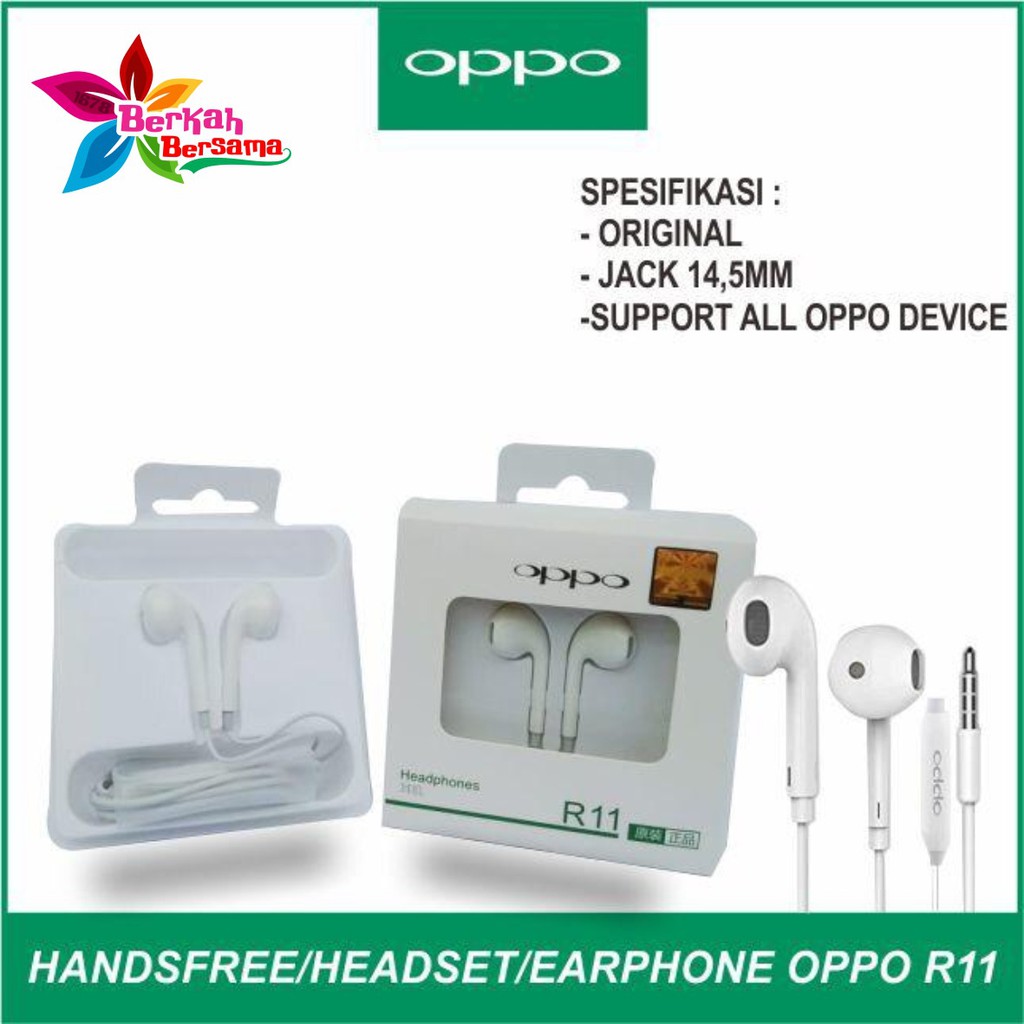 BM044 R11 Handsfree Headset Hf earphone Oppo dan Vivo packing original  Superbass +mic BB2502