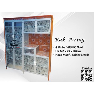 Rak Piring  Medan Rak Aluminium  Lemari  Sayur 4 pintu 