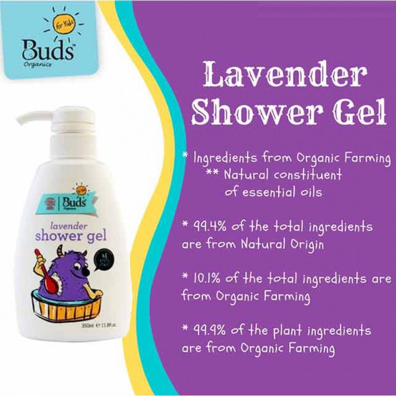 Buds Organics Lavender Shower Gel Sabun Mandi Anak Organik - 350ml