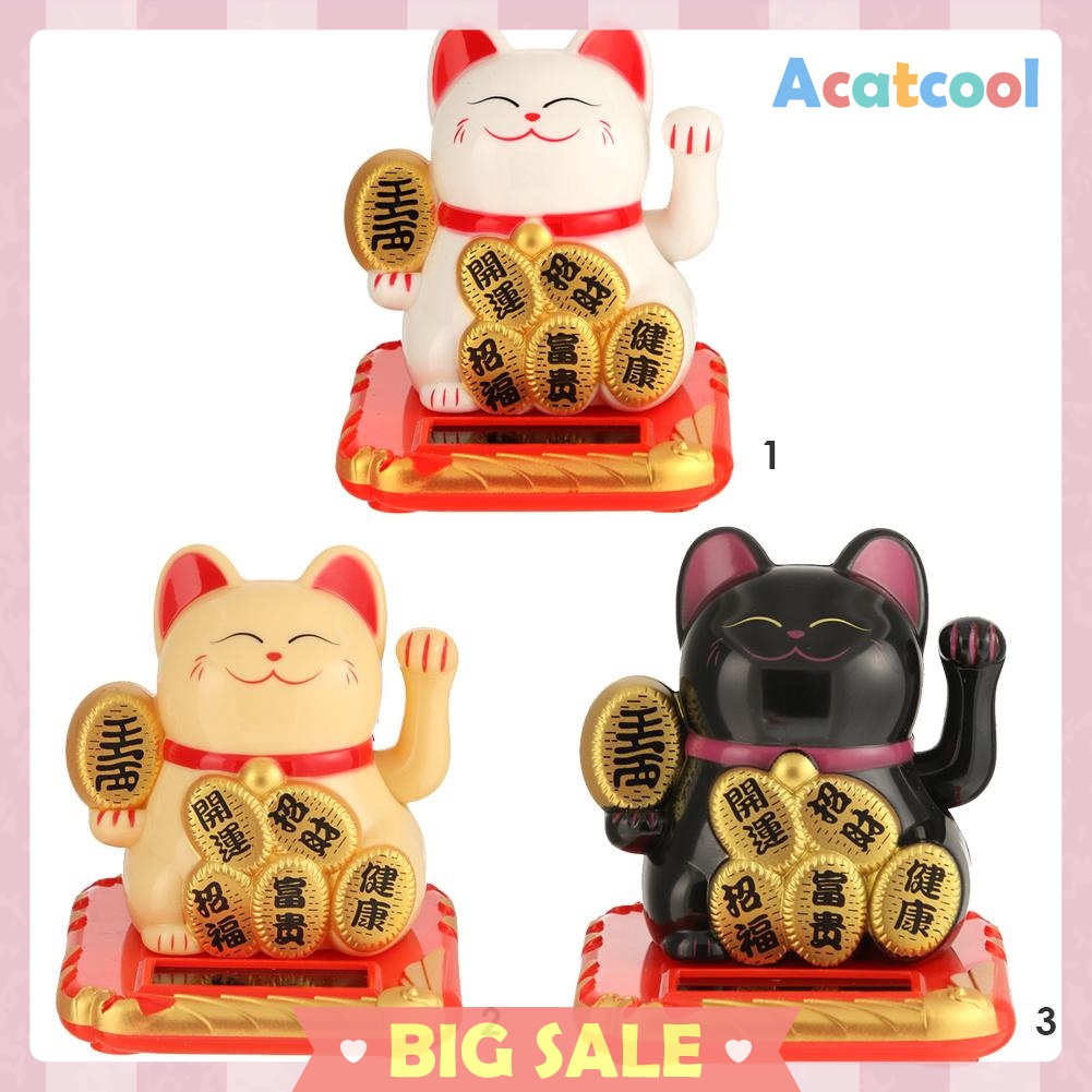 Chinese Lucky Cat Wealth Waving Shaking Hand Fortune Welcome Cat Home Craft