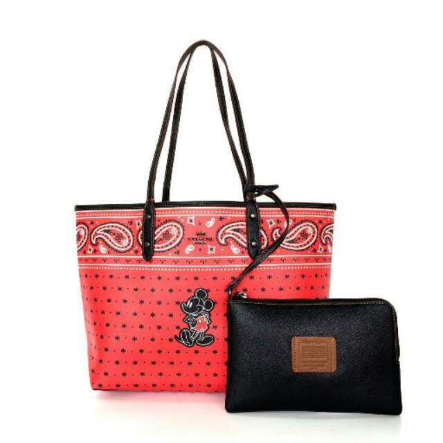 Coach Disney Mickey Reversible Totebag Tas branded ori original authentic