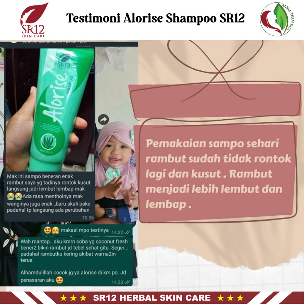 Shampo SR12 | Coconut Fresh Shampoo &amp; Alorise Shampoo | Shampo Anti Ketombe &amp; Shampo Anti Rontok | Shampoo &amp; Conditioner | SR12 Herbal Skincare Original