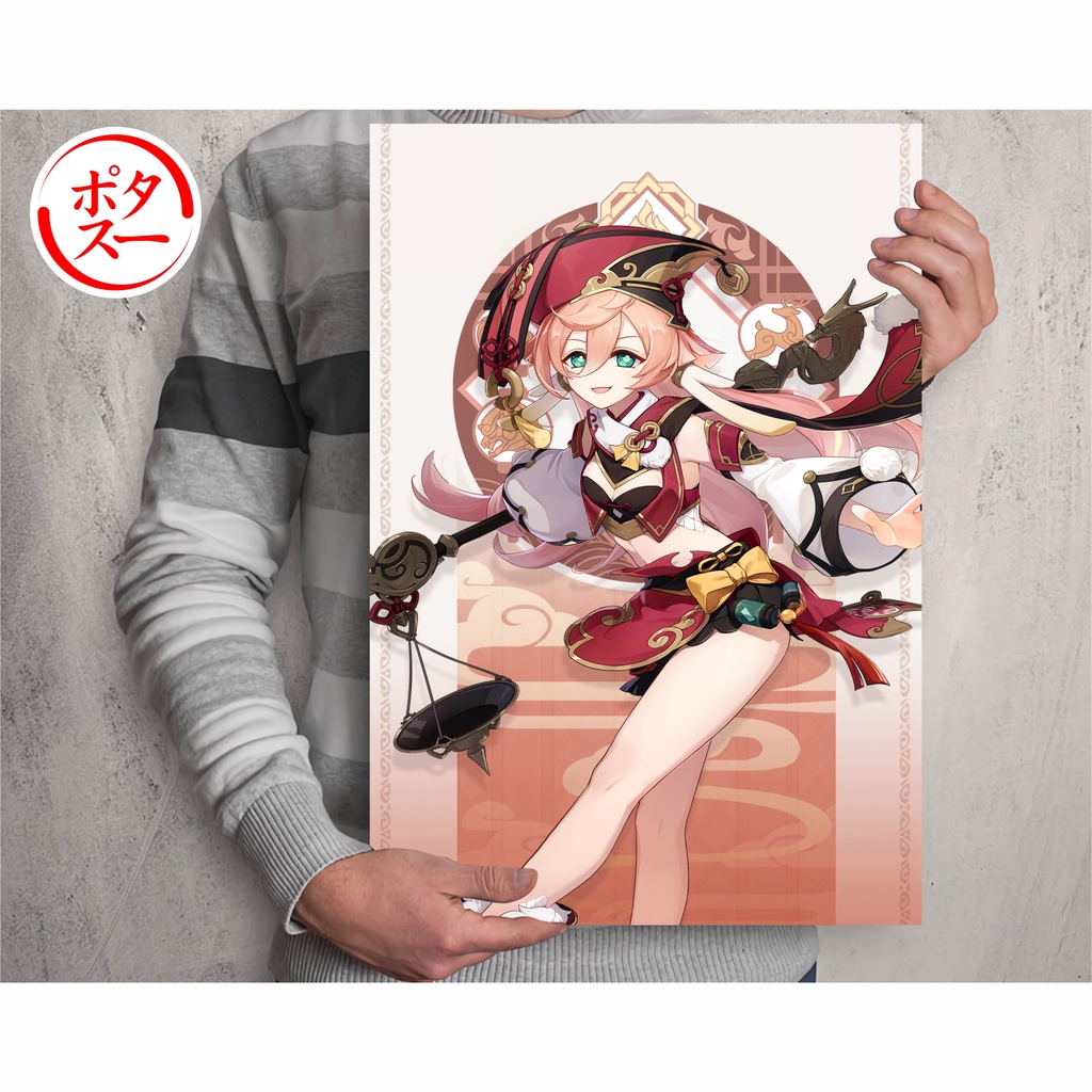Koleksi Poster Anime Game Genshin Impact A - Ayaka Ganyu HuTao Kazuha Keqing Klee Shogun Xiao A3+-Yanfei