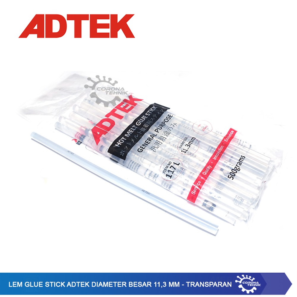 Lem Glue Stick ADTEK Diameter Besar 11,3 mm - Transparan