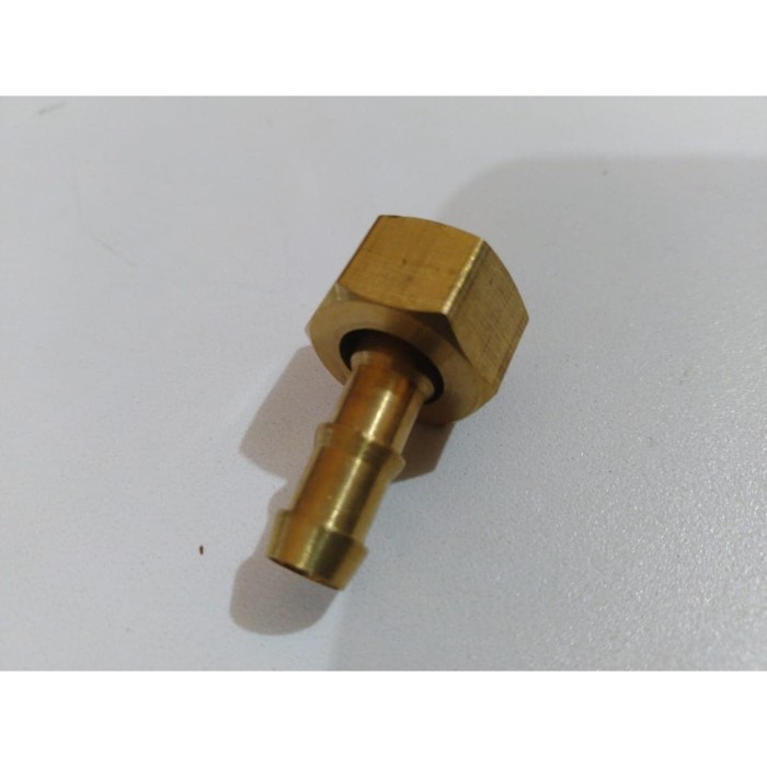 Nepel Nipple Female Kuningan Mur Lepas Drat 1/4 Selang Kecil 5/16