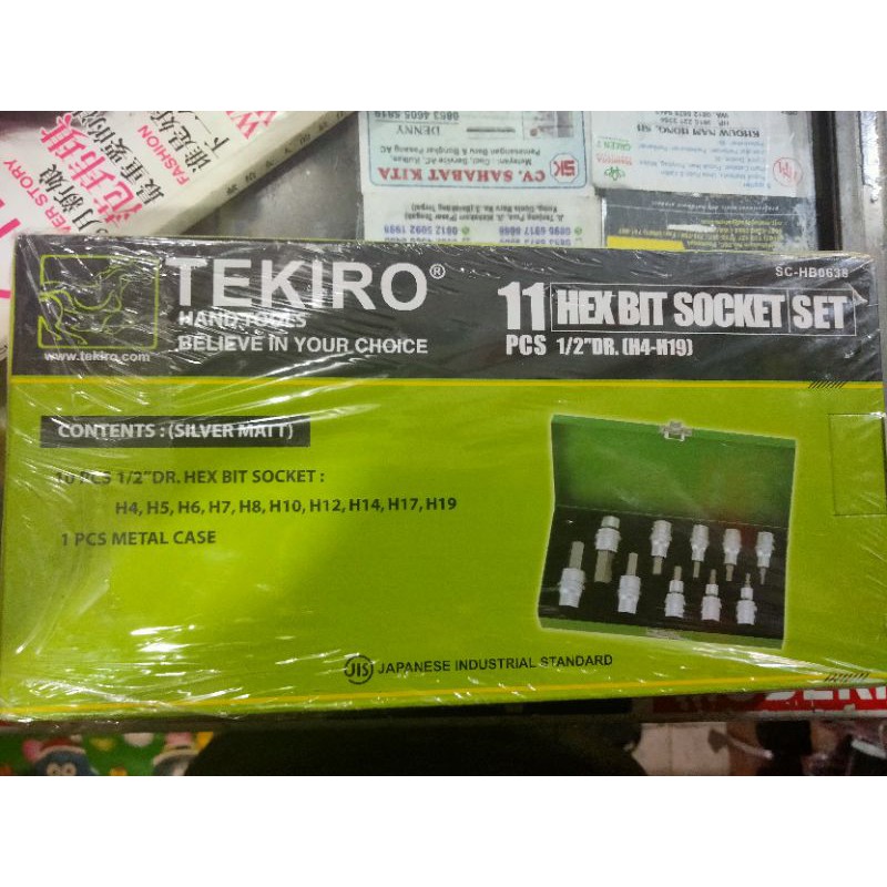 Kunci Hex Bit Socket Set 1/2 10 Pcs TEKIRO | Sok model L - Shok Sock