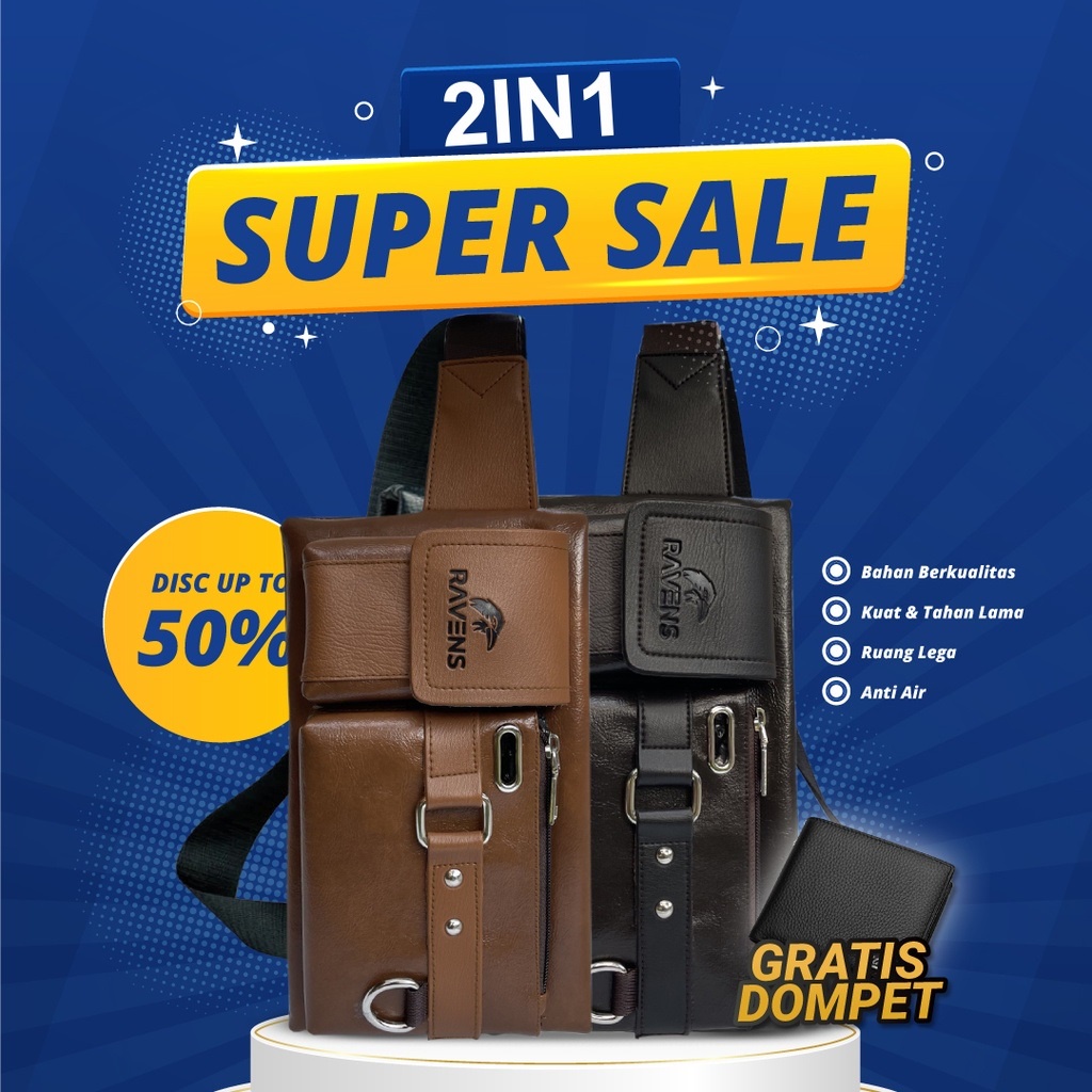 (TERBARU) Tas Ravens / Tas Ravens Pria Original / Tas Ravens Waist Bag / Tas Ravens Premium / Tas Ra