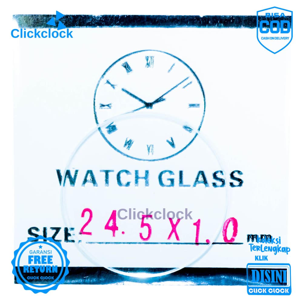 Kaca Jam Kaca Bahan Watch Glass PNC-245 Murah 2,45 cm