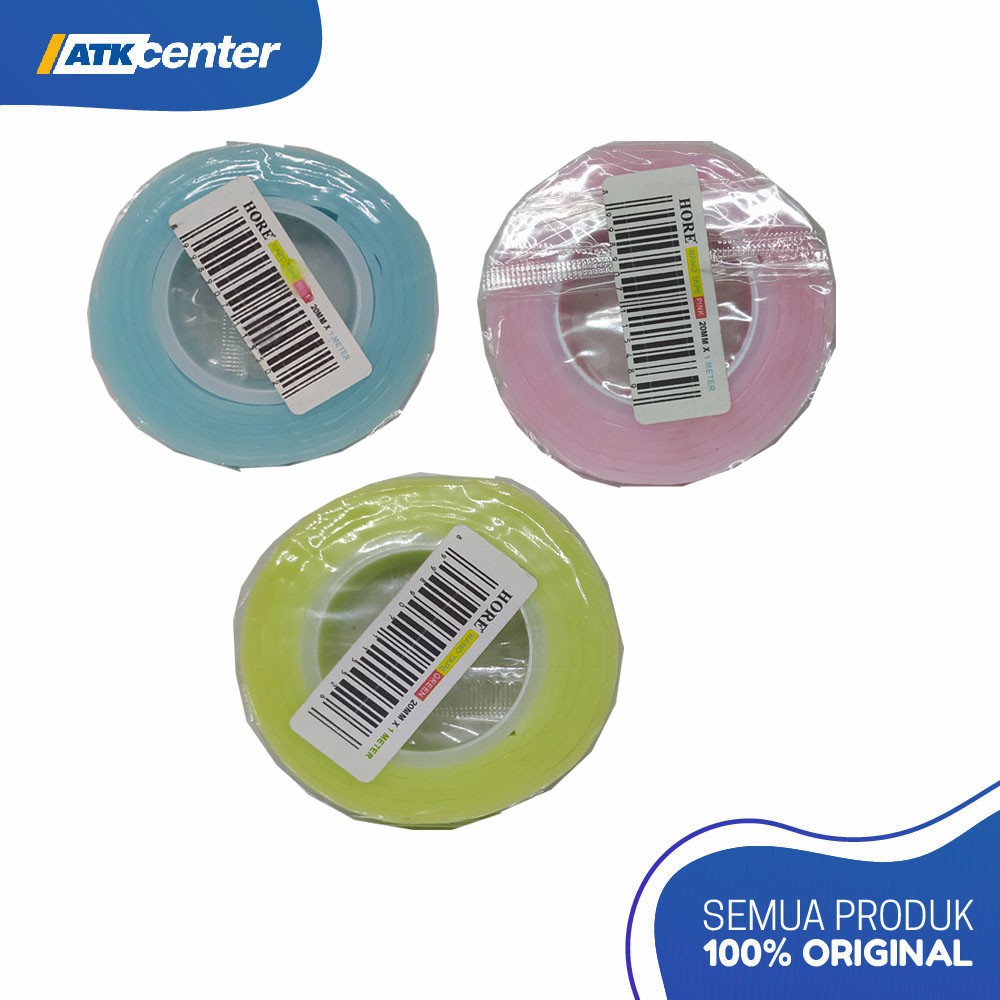 

Nano Tape Warna / Double Tape Warna HORE 20MM X 1M