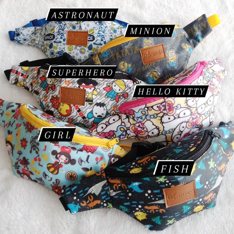 Waist Bag Bucket Hat Anak Lucu Alona | waistbag murah kado ultah