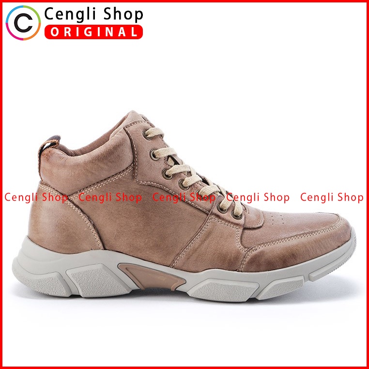 SEPATU BOOT CASUAL JIM JOKER PRIA ORIGINAL KULIT ASLI COKLAT JJ12