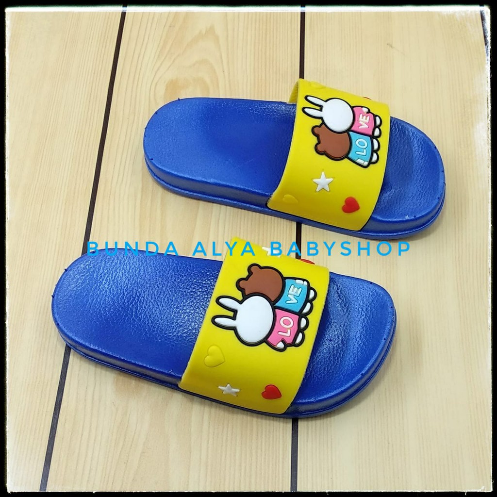 Sandal Anak IMPORT Usia 3 4 5 6 7 Size 27 - 34 BIRU TUA Elastis - Sendal Karet Anak Anti Licin