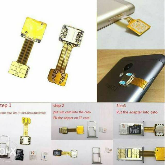 Converter Dual SIM Hybrid Solutions/ Flexible Adapter SIM Hybrid/ Konverter Dual Sim Nano sim