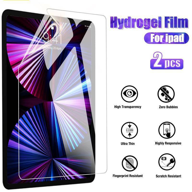 2-piece glass free hydrogel film shielding protector Matte for iPad 10.2 9.7 10. 5 10.9 11 New iPad 8 7 6 5 9 Air 4 3 2 Mini and Blueray for iPad 2020 2019 2018 2021