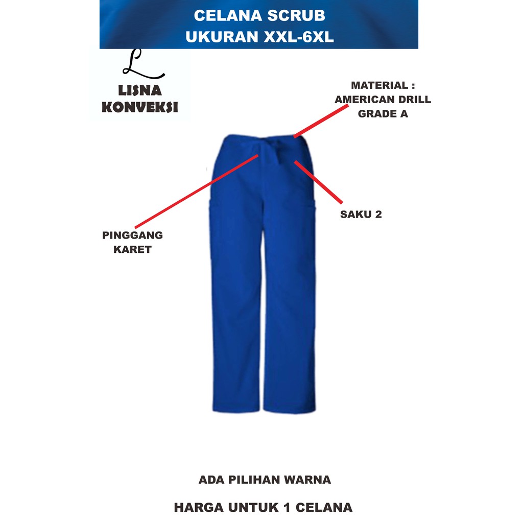 Celana Baju Dokter OKA Doctor Scrub XXL-6XL