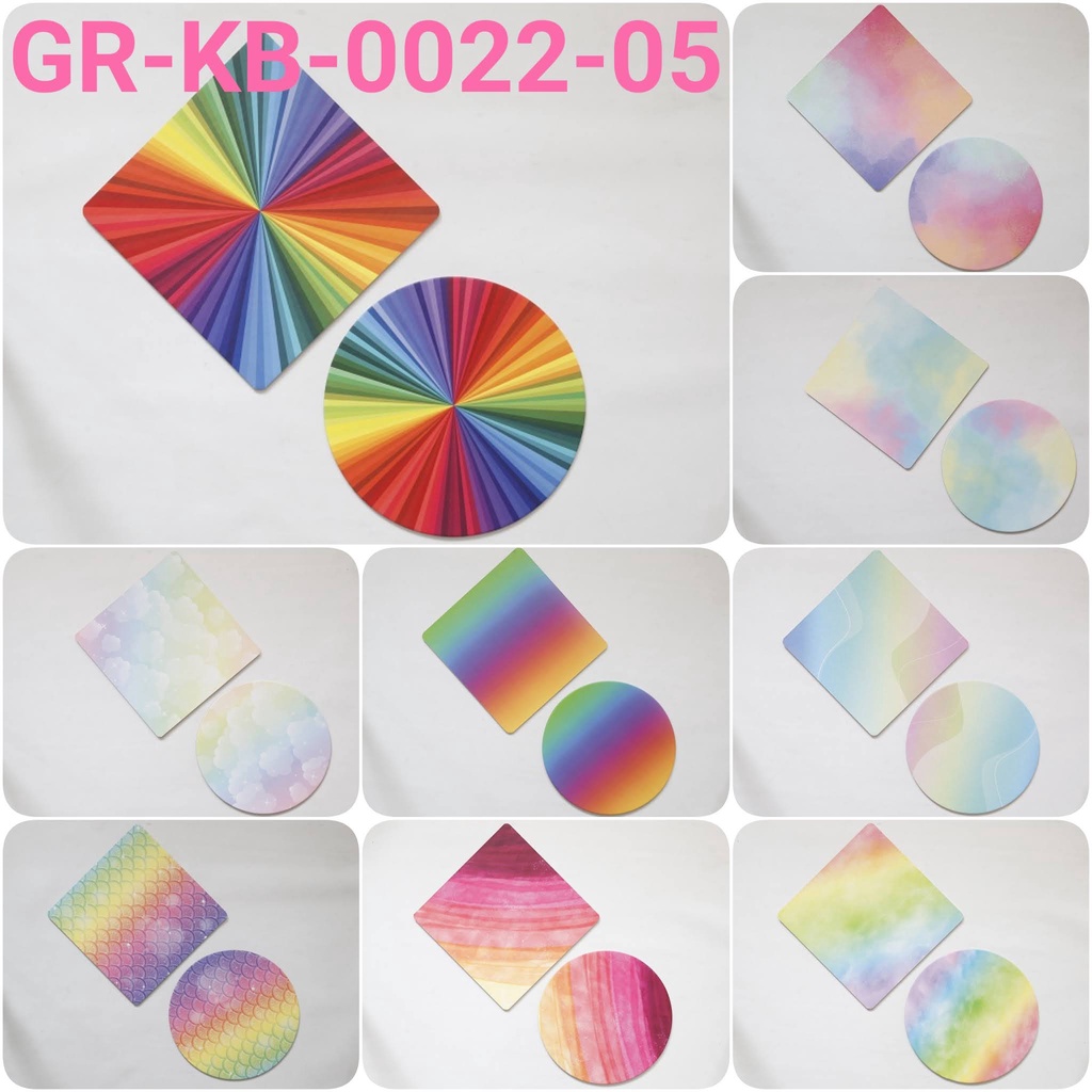 GR-KB-0022-05 GROUP 2 Cake board tatakan kue kotak bulat 22cm rainbow yamama baking