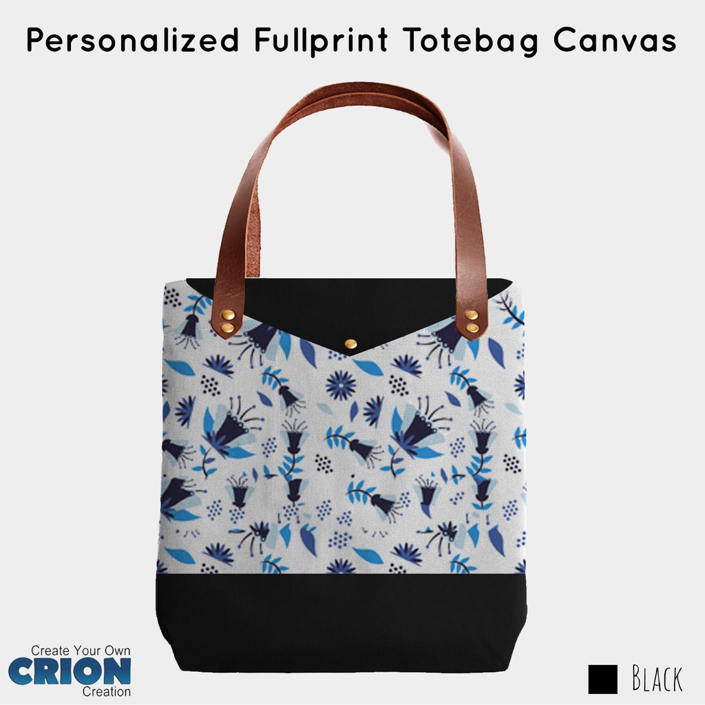 Personalized Fullprint Totebag Canvas - Batik Floral - By Crion