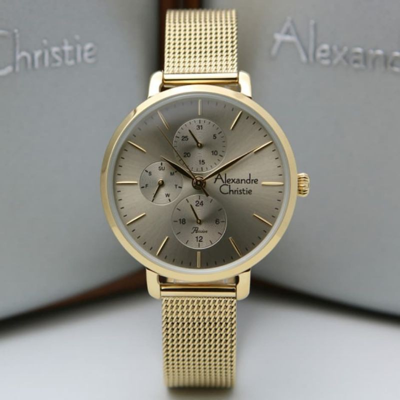 Jam Tangan Alexander Christie Wanita original gold ac2916