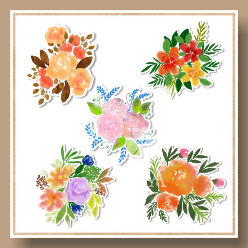 

jiastore__ Sticker Bunga Flower Floral Aesthetic Tumblr / Sticker HP Laptop / Sticker Plants
