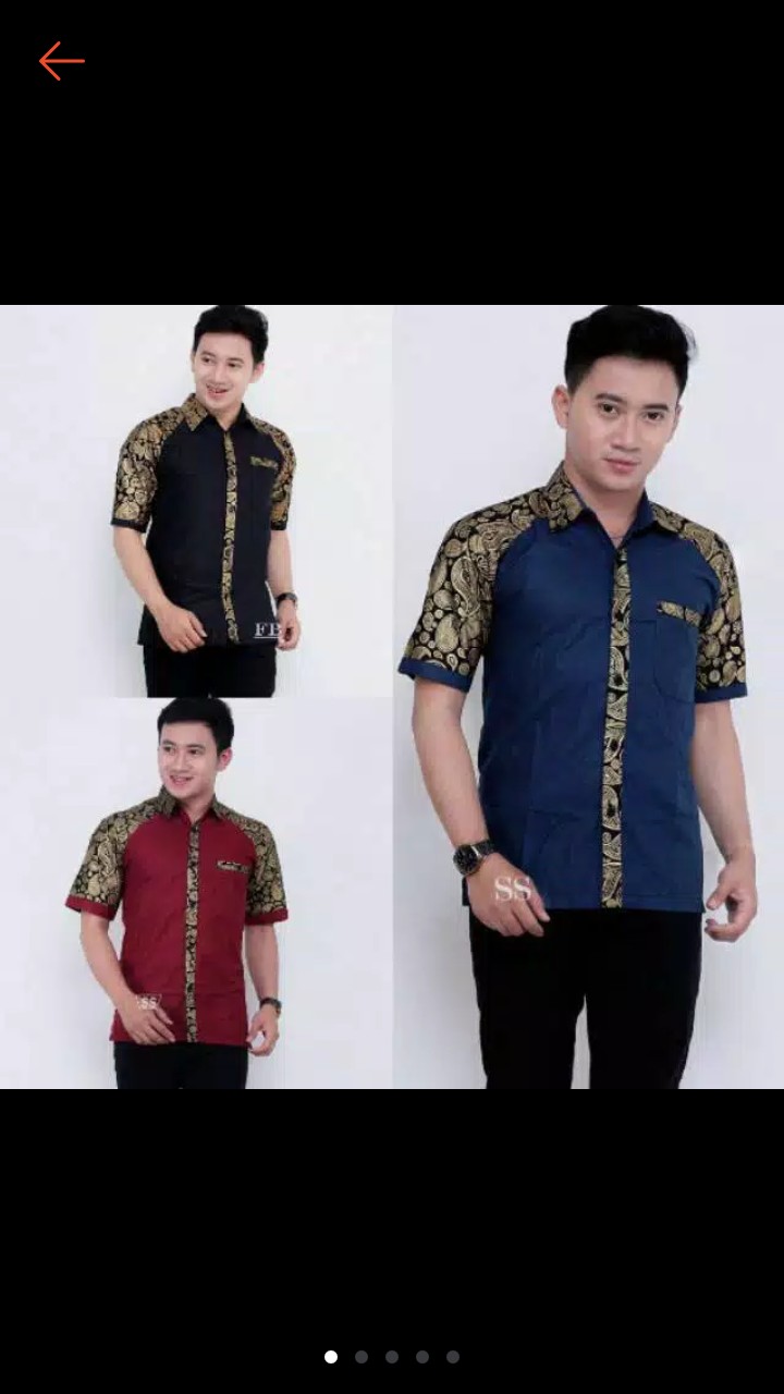Baju Batik Kombinasi Kemeja Batik Kombinasi Motif Kiong Warna Marron Navy Hitam Size M L Xl Xxl Cod