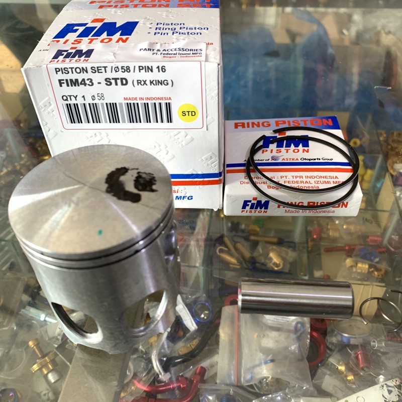 PISTON SEHER SET FIM 43 YAMAHA RX KING OS STD 50 100 150 200 250 300 PIN 16