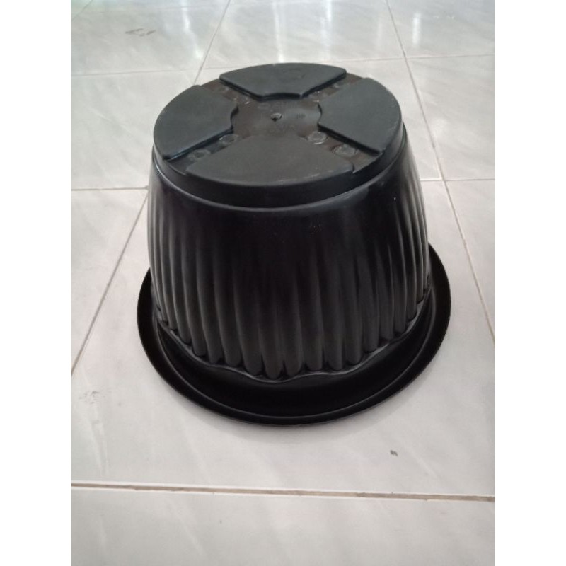 Pot Bunga 30cm - Pot Tanaman - Pot Plastik - Clio Akasia 30 Hitam