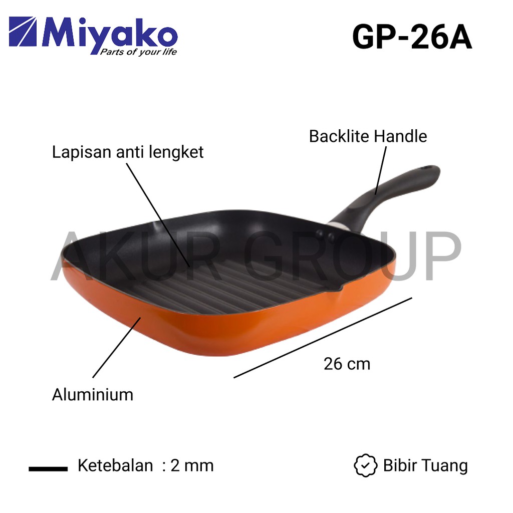 MIYAKO GRILL PAN 26 cm MURAH BANGET / GARANSI RESMI