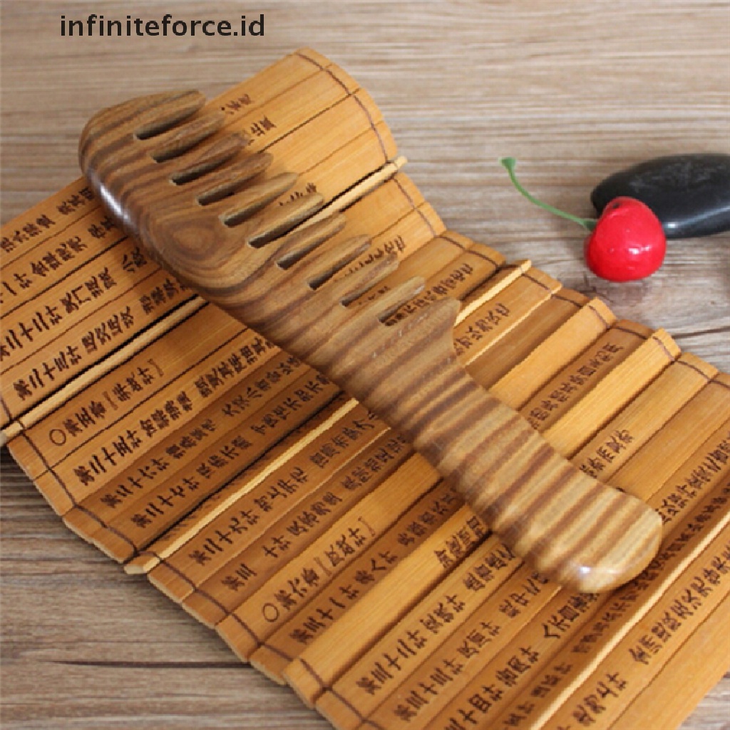 (Infiniteforce.Id) Sisir Kayu Cendana Alami Handmade Untuk Pijat Kepala