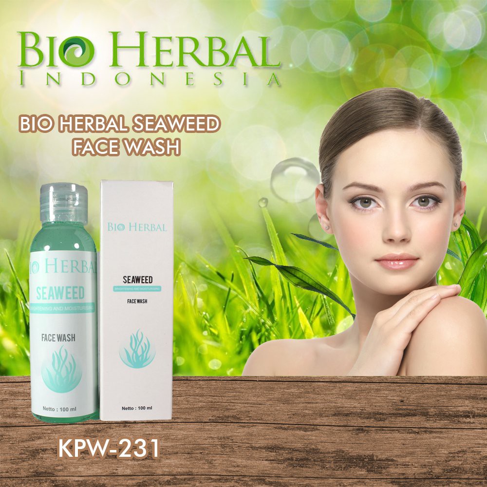 [ORI] Gel Pencuci Pembersih Wajah Bersih Cerah Seketika &amp; Menjaga Kelembaban Kulit Wajah | BIO HERBAL SEA WEED FACIAL WASH